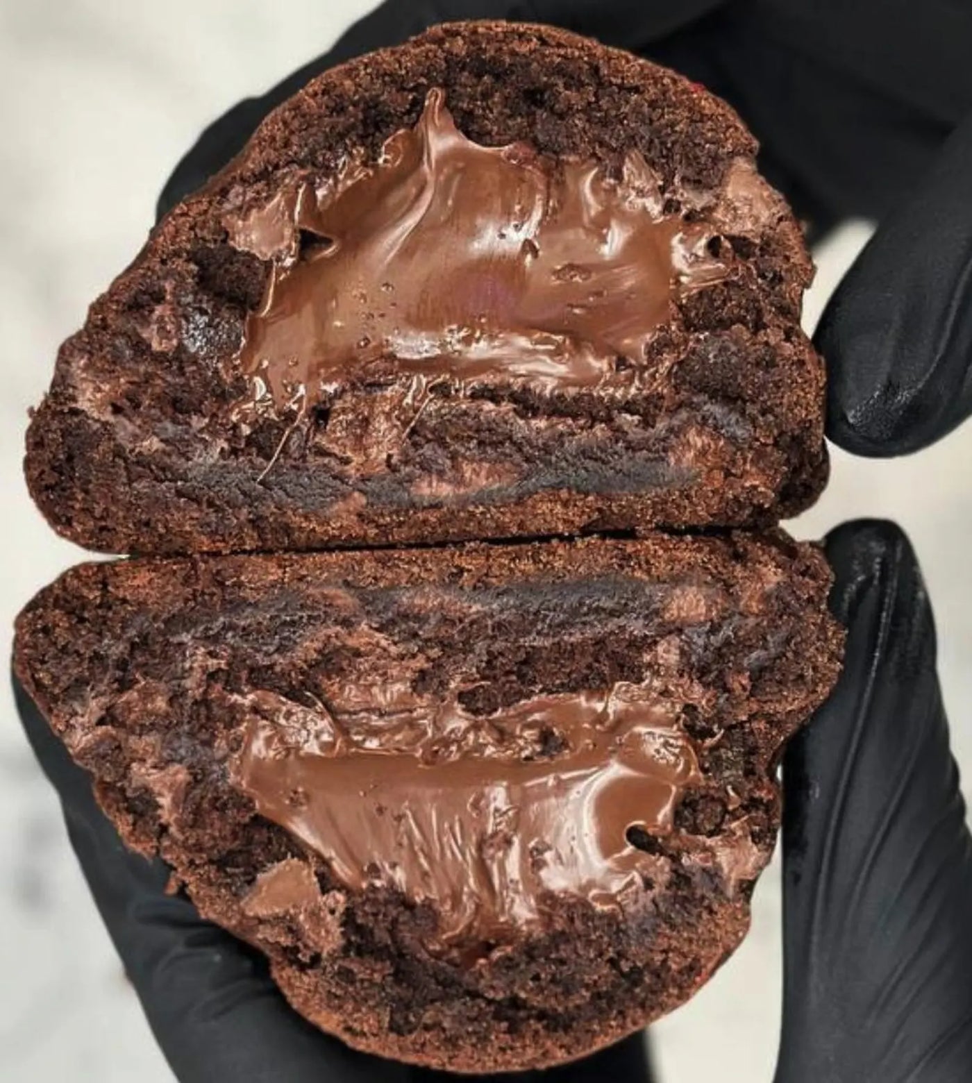 Nutella Stuffed Chocolate Cookie